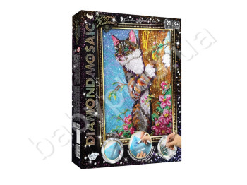 Набір для творчості DIAMOND MOSAIC Кот казковий великий, Danko Toys
