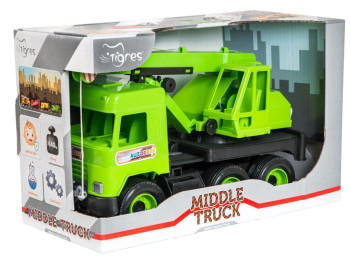 Авто Middle truck кран светло зеленый в коробке. Tigres 39483