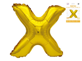 Шар фольгированная буква X Party Go, 40 см, золотая