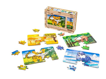 Дерев’яний пазл Дикі тварини 4в1, PuzzleOk
