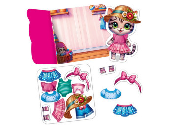 Гра з липучками Кошеня, Vladi Toys, набір одягу та фон для перевдягання