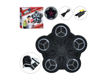 Игрушка настенный боксерский тренажер с Bluetooth, музыкой, светом и перчатками для детей