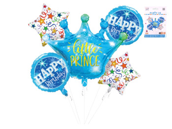 Набор воздушных шаров Little Prince 76 см, 5 шт, фольгированный, с короной