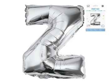 Шар фольгированная буква Z Party Go, 40 см, серебряная