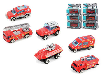Машинка пожежна Alloy Car, 8 см, інерційна, мікс видів
