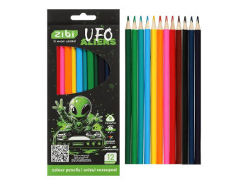 Карандаши цветные, 12 цветов, трехгранные, в картонной упаковке UFO