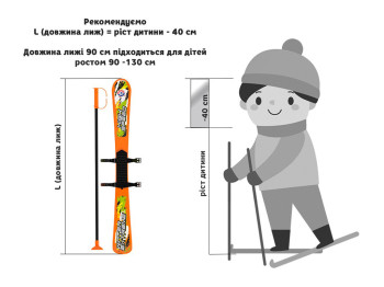 Лыжи с палками детские. Технок 9260