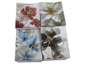Пакет подарочный бумажный S "Flowers" 18х23х10см, R98778-S