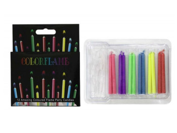 Набір свічок для торта з кольоровим полум’ям Color Flame, 12 шт, 6 см, Color Flame 10488