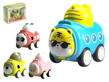Набор инерционных машинок Animal Car 4 шт, 10 см