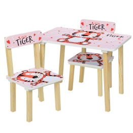 Детский столик деревянный со стульчиками Little Tiger. Bambi 501-59