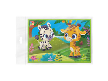 Мягкі пазли А5 Зебра и жираф, Vladi Toys