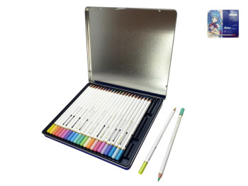 Карандаши шестигранные 24 цвета в металлическом пенале Chroma. Marco 8550-24TN
