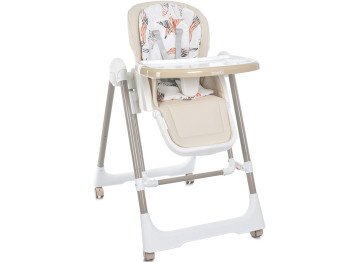 Стільчик для годування 2в1 з механічним заколісуванням. Bambi M 5897 Beige