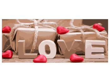 Набор для росписи по номерам LOVE 50х25 см, Strateg