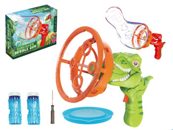 Пістолет для мильних бульбашок Dinosaur Bubble Gun 25 см, пускає бульбашки, зі світлом