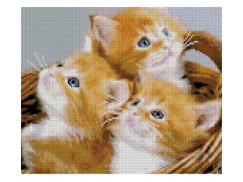 Алмазная картина Корзина с котятами 30х40 см, Strateg