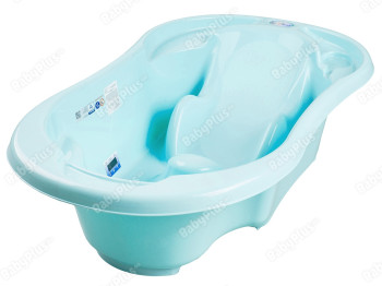 Ванночка Комфорт с термометром 2в1 анатомическая голубая. Tega Baby TG-011-101