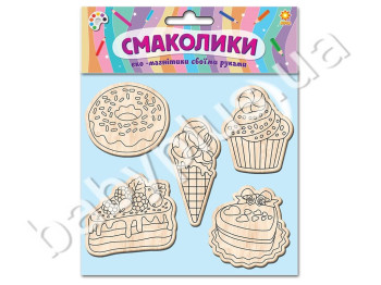 Деревянная игрушка магнит Вкусняшки, ZIRKA