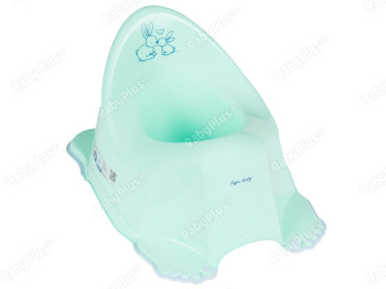 Горшок Зайчики с противоскользящей резиной мятный. Tega Baby KR-001-105