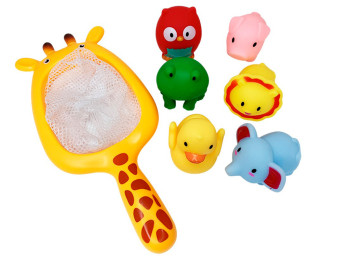 Игровой набор для купания. Жираф акула + 6 игрушек, Bath Toys