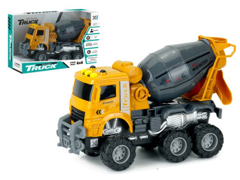 Автомиксер инерционный Truck 18 см, свет и звук, вращающийся барабан, пластик