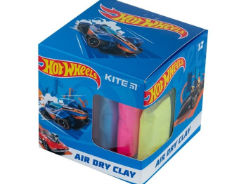 Пластилин воздушный Hot Wheels 12 цветов+формочка. Kite HW23-135