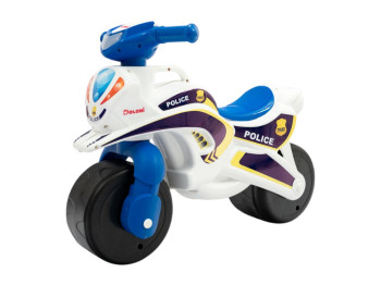 Мотобайк Полиция. TM Doloni Toys 0139-51. БЕЛЫЙ с СИНИМ. Свет фар, звуковые эффекты.