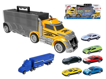 Игровой автовоз-контейнер с металлическими машинками Truck Alloy Car Suit