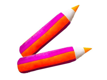 Игрушка мягконабивная Карандаш фиолетово-оранжевый 76 см. Macik МС 180302-02