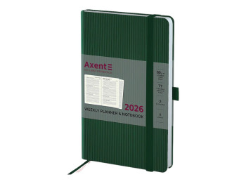 Ежеденевник Partner Lines 2026 Axent 8515-26-23-A, 125×195 мм, темно-зеленый
