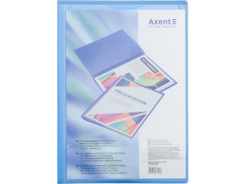 Дисплей-книга с карманом прозрачная синяя А4. 20 файлов. Axent 1020-22-A
