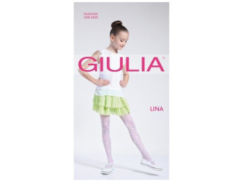 Колготи дитячі поліамідні фантазійні чорні 20DEN LINA(4). Розмір 20. Зріст 128-134. GIULIA
