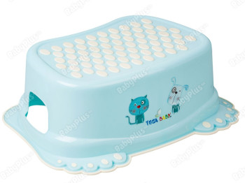 Подставка для ног Пес и Кот с противоскользящей резиной голубая. Tega Baby PK-006-101