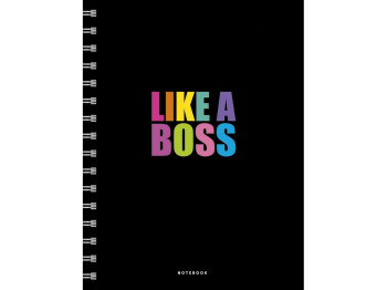 Тетрадь для записей на пружине Genius "Like a Boss", А5+, 100 листов, в клетку, Школярик