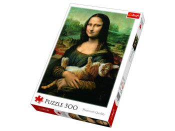 Пазли Мона Ліза і дрімаючий кошеня, 500 елементів, Trefl