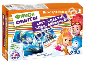 Набор для экспериментов, Фикси-опыты Свет, Воздух, Вода, Акустика, Ranok Creative