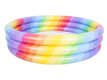 Бассейн надувной круглый Rainbow 51341, 168 см, трехсекционный, ПВХ, Sun Club