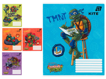 Зошит шкільний Kite Ninja Turtles, 18 аркушів, клітинка, 5 видів (ціна за 1шт), Kite