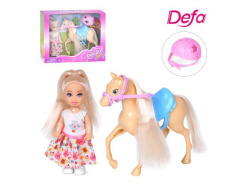 Кукла с лошадкой Defa Lucy 8809, 10 см, с аксессуарами