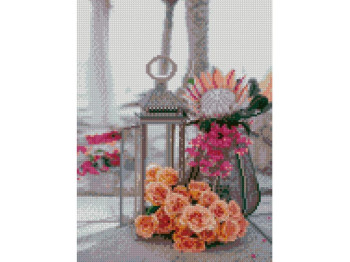 Алмазная картина Фонарик и цветы 30х40 см, Strateg