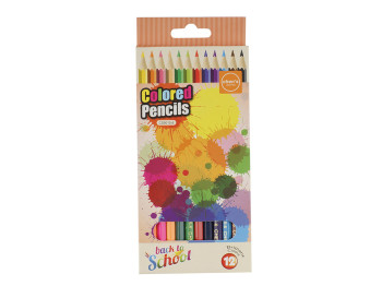 Набор цветных карандашей шестигранных 12 цветов. AIHAO AH9015-6