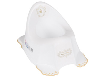 Горшок Royal с противоскользящей резиной бело-золотой. Tega Baby RL-001-103-Z