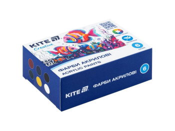 Фарби акрилові 6 кольорів, 20мл, Kite