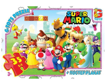 Пазли картонні Маріо, 35 елементів, G-Toys MAR02