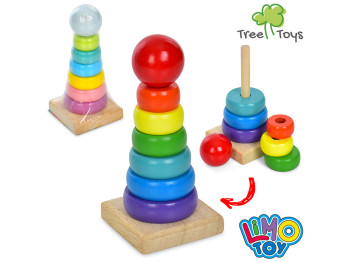 Деревянная игрушка Пирамидка 14 см. Tree Toys MD 1938