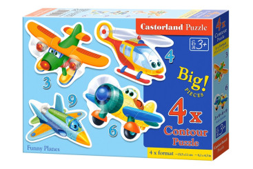 Пазли Смішні літаки, 3,4,6 і 9 елементів, Castorland