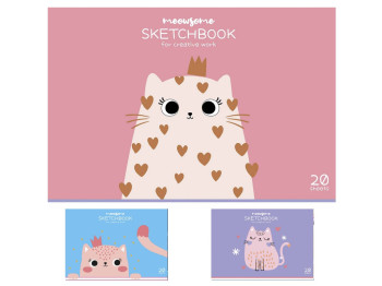 Альбом для малювання Star Meowsome Sketchbook, А4, 20 аркушів, мікс видів
