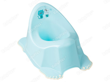 Горшок Пес и Кот с противоскользящей резиной голубой. Tega Baby PK-001-101