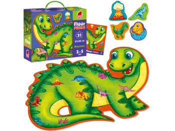 Пазл напольный Dinosaurs 324698, 31 элемент, 30 см, 3 минипазла, Roter Kafer